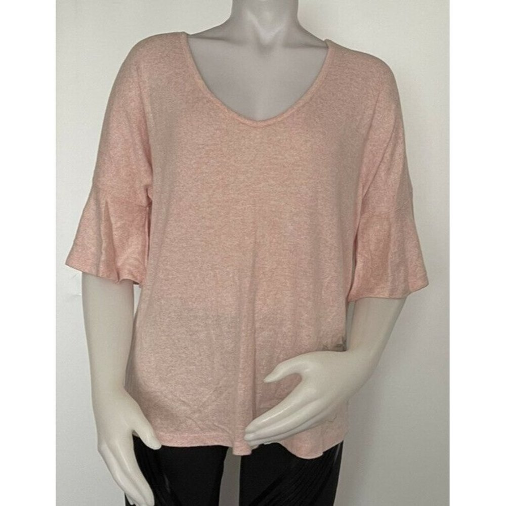 🌹Blouse Women’s Size M WAKE & WEAR  V neck Dolman Sleeve Pink
